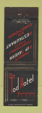Matchbook Cover - Tod Hotel Youngstown OH WEAR