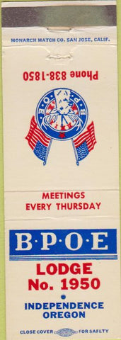 Matchbook Cover - Matchbook Cover Elks Club Independence OR