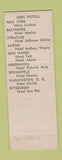 Matchbook Cover - Lebis Hotel Management