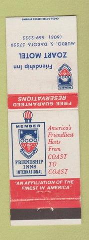 Matchbook Cover - Zoart Motel Murdo SD Friendship Inn