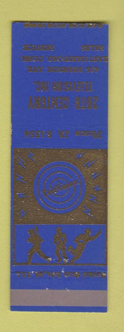Matchbook Cover - 20th Century TV East Hartford CT sports BLUE