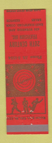 Matchbook Cover - 20th Century TV East Hartford CT sports RED