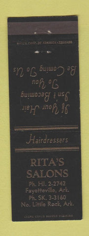 Matchbook Cover - Rita's Salons North Little Rock aR