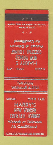 Matchbook Cover - Harry's New Yorker Cocktail Lounge Chicago IL