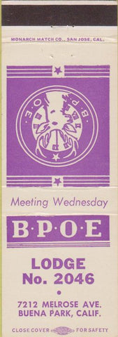 Matchbook Cover - Matchbook Cover Elks Club Buena Park CA