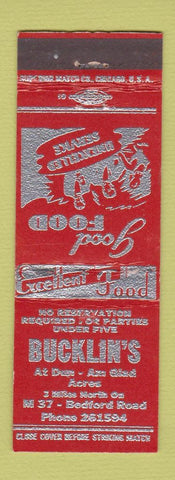 Matchbook Cover - Bucklin's Restaurant