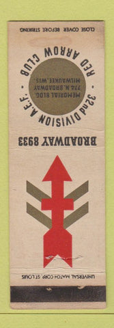 Matchbook Cover - 32nd Division AEF Red Arrow Club WEAR