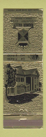 Matchbook Cover - Radnor Valley Country Club Ithan PA