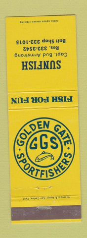 Matchbook Cover - Golden Gate Sport Fishers Sunfish Boat Northern CA
