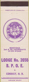 Matchbook Cover - Matchbook Cover Elks Club Conway NH