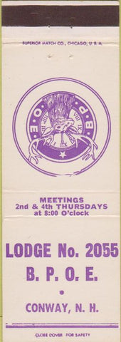 Matchbook Cover - Matchbook Cover Elks Club Conway NH