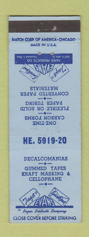 Matchbook Cover - Decalcomanias Tapes Cellophane Cleveland OH paper products