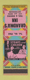 Matchbook Cover - Grandma's Inn Loue Irene Rettenmaier
