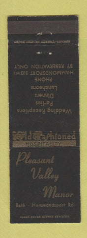 Matchbook Cover - Pleasant Valley Manor Bath NY