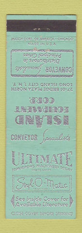 Matchbook Cover - Island Equipment Corp Conveyor Long Island City NJ