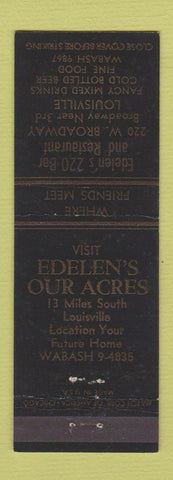 Matchbook Cover - Edelen's 220 Bar Restaurant Louisville KY