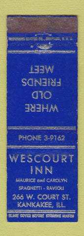 Matchbook Cover - Wescourt Inn Kankakee IL WEAR