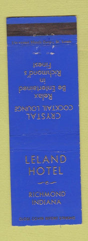 Matchbook Cover - Leland Hotel Richmond IN BLUE