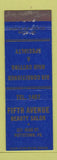 Matchbook Cover - Fifth Avenue Beauty Salon Pottstown PA