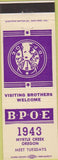 Matchbook Cover - Matchbook Cover Elks Club Myrtle Creek OR