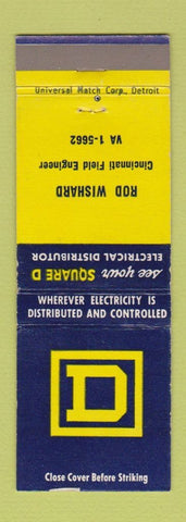 Matchbook Cover - Square D Electrical Distributor Cincinnati OH Rod Wishard