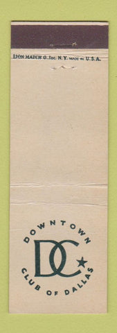 Matchbook Cover - Downtown Club of Dallas TX