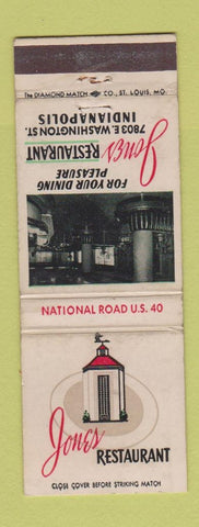 Matchbook Cover - Jones Restaurant Indianapolis IN WEAR
