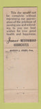 Matchbook Cover - Jones Restaurant Indianapolis IN WEAR