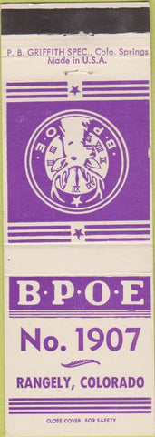 Matchbook Cover - Matchbook Cover Elks Club Rangley CO