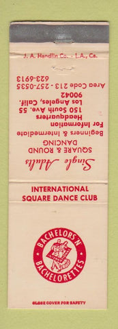 Matchbook Cover - Single Adults Square Dance Club Los Angeles CA