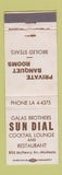 Matchbook Cover - Sun Dial Restaurant Modesto CA