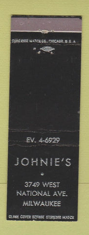 Matchbook Cover - Johnie's Milwaukee WI