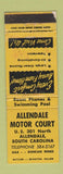 Matchbook Cover - Allendale Motor Court SC WORN