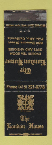 Matchbook Cover - The London House Palo Alto CA WORN
