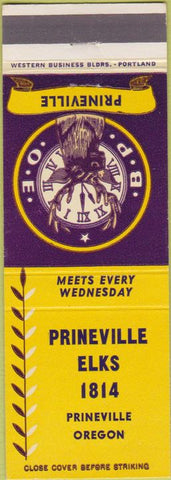 Matchbook Cover - Matchbook Cover Elks Club Prineville OR