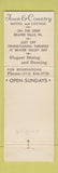 Matchbook Cover - Town and Country Beaver Falls PA