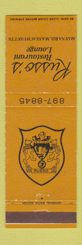Matchbook Cover - Russo's Restaurant Maynard MA