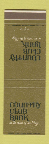 Matchbook Cover - Country Club Bank Kansas City MO