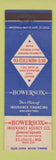 Matchbook Cover - Bowersox Insurance Agency ST Louis MO