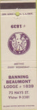 Matchbook Cover - Matchbook Cover Elks Club Banning Beaumont CA