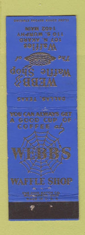 Matchbook Cover - Webb's Waffle Shop Dallas TX