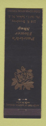 Matchbook Cover - Patrick's Flower Shop Salem NJ