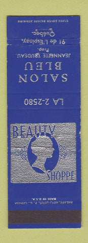 Matchbook Cover - Salon Bleu beauty Quebec QC PRINTING ERROR