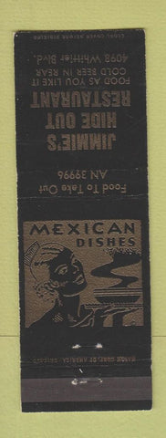 Matchbook Cover - Himmie's Hide Out Restaurant Mexican Los Angeles CA