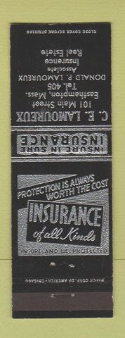 Matchbook Cover - CE Lamoureux Insurance Easthampton MA