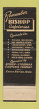 Matchbook Cover - Bishop Cafeterias Omaha Des Moines Peoria Rockford