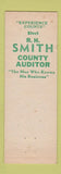 Matchbook Cover - RH Smith Auditor Election