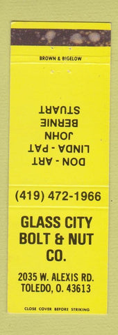 Matchbook Cover - Glass City Bold and Nut Toledo OH WEAR