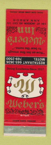Matchbook Cover - Webe's Inn Ann Arbor MI