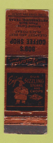 Matchbook Cover - Bob's Coffee Shop Petersburg TX WEAR